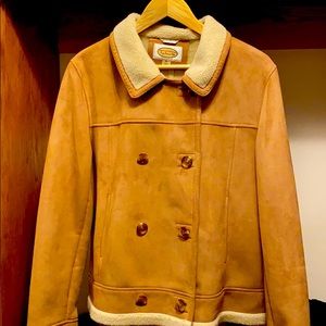 Talbots fleece lined suede coat